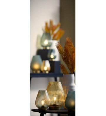 Lampada da tavolo led in vetro verde chiaro e base oro - Light & Living - Nardini Forniture