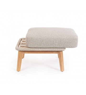 Poggiapiedi in teak wood fabric and legs - Andrea Bizzotto - Nardini Forniture