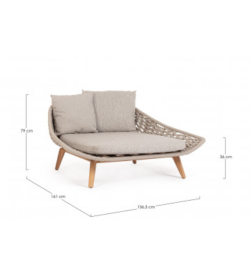 Daybed beige with lace and removable cushions - Andre Bizzotto - Nardini Forniture