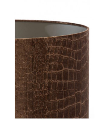 Crocodile leather cylinder lampshade 50x50x38cm - Light & Living - Nardini Forniture