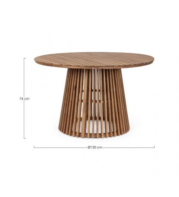 Acacia wood smoke table Ø120cm - Andrea Bizzotto - Nardini Forniture
