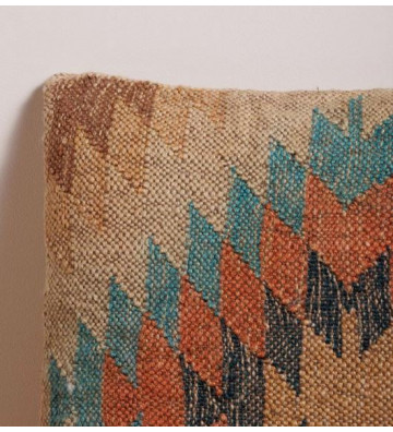 Multicolor natural wool and jute cushion 50x50cm - Chehoma - Nardini Forniture