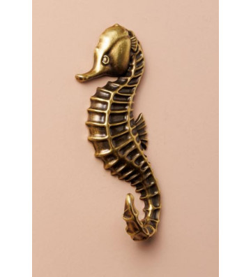 Hook clothes hangers in golden metal seahorse - Chehoma - Nardini Forniture