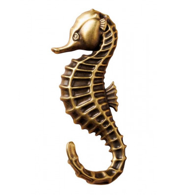 Gancio appendiabiti in metallo dorato cavalluccio marino - Chehoma - Nardini Forniture