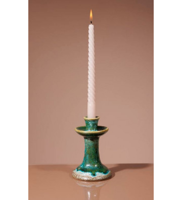Small candle holder in blue gres - Chehoma - Nardini Forniture