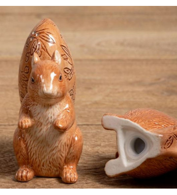 Set salt and pepper ceramic squirrel - Chehoma - Nardini Forniture