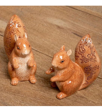 Set salt and pepper ceramic squirrel - Chehoma - Nardini Forniture