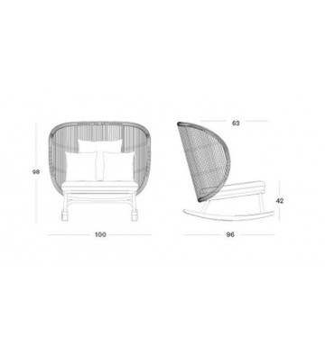 Sedia a dondolo con schienale alto in corda - Vincent Sheppard - Nardini Forniture