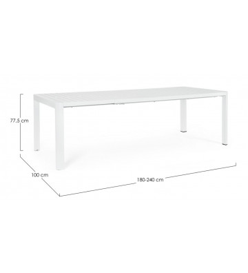 Tavolo da pranzo allungabile per esterno bianco 180/240x100cm - Andrea Bizzotto - Nardini Forniture