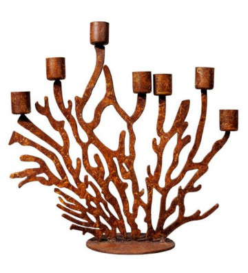 Candelabro per 7 candele a forma di corallo in ferro - Chehoma - Nardini Forniture