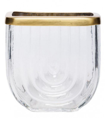 Portaspazzolino in vetro con bordo oro - Chehoma - Nardini Forniture