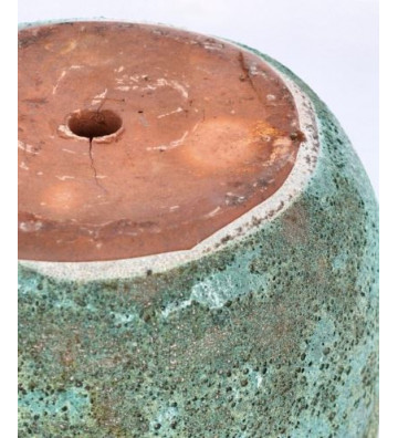 Vaso artigianale in terracotta smaltata verde acqua Ø36cm - Andrea Bizzotto - Nardini Forniture