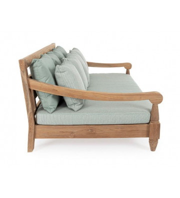 Daybed in antiqued teak and blue cushions 190x112x81h - Andrea Bizzotto - Nardini Forniture