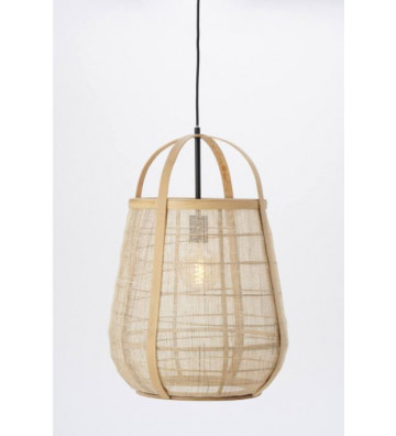 Lampada a sospensione in bambù e lino Ø42x59cm - Light & Living - Nardini Forniture