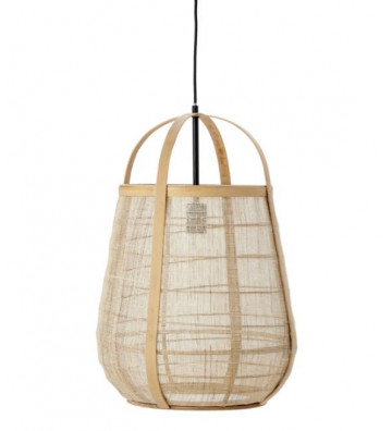 Lampada a sospensione in bambù e lino Ø42x59cm - Light & Living - Nardini Forniture