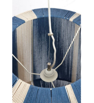 Lampada a sospensione in cotone blu e crema Ø48x55cm - Light & Living - Nardini Forniture