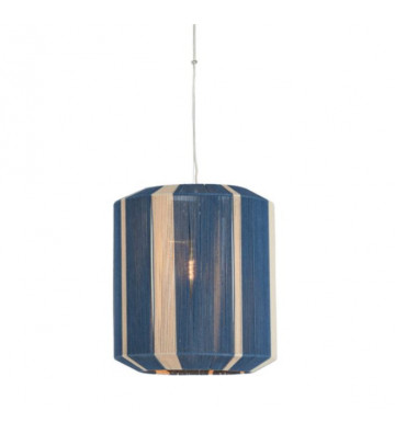 Lampada a sospensione in cotone blu e crema Ø48x55cm - Light & Living - Nardini Forniture