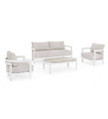 Set outdoor living room in rope 2 armchairs + sofa + smoke table - Nipple - Nardini Forniture