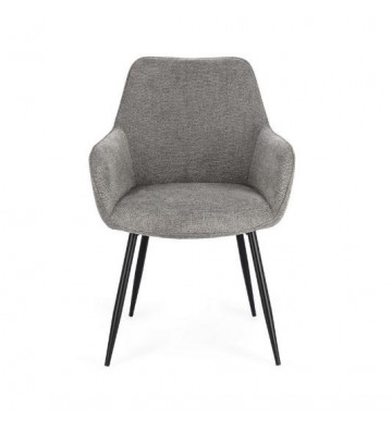 Dark grey fabric chair with armrests - Andrea Bizzotto - Nardini Forniture
