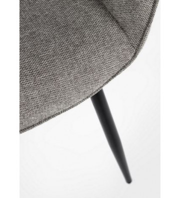 Dark grey fabric chair with armrests - Andrea Bizzotto - Nardini Forniture