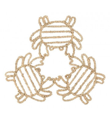 Navy decoration three natural jute crabs - Cote Table - Nardini Forniture