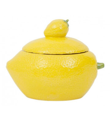 Yellow lemon-shaped pot in gres H15cm - Cote Table - Nardini Forniture