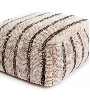 White and brown striped cotton ottoman - Nardini Forniture