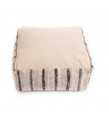 White and brown striped cotton ottoman - Nardini Forniture