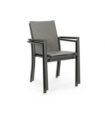 Stackable anthracite aluminium chair - Andrea Bizzotto - Nardini Forniture