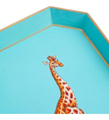 Vassoio in ferro dipinto a mano giraffa - Les Ottomans - Nardini Forniture