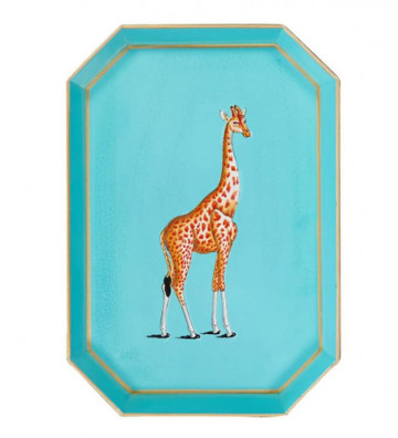 Vassoio in ferro dipinto a mano giraffa - Les Ottomans - Nardini Forniture