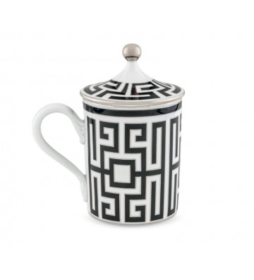 Mug cup with lid Black maze - Richard Ginori - Nardini Forniture