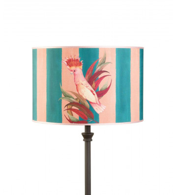 Cylindrical lampshade in printed fabric with cacatua Ø35cm - L'Oca Nera -Nardini Forniture