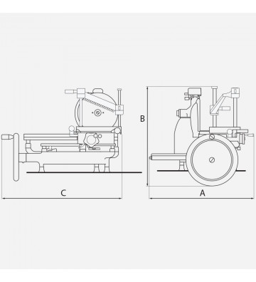 Manual berkel slicer to fly red P15 with pedestal - Berkel