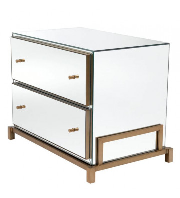 Bedside table with two mirror glass drawers - Eichholtz - Nardini Forniture