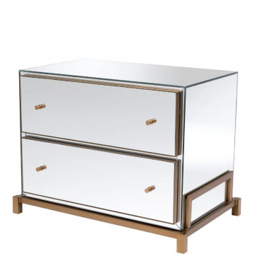 Bedside table with two mirror glass drawers - Eichholtz - Nardini Forniture