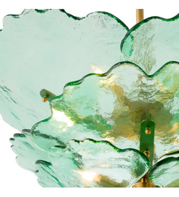 Lampadario Florina in vetro verde e ottone - Eichholtz - Nardini Forniture