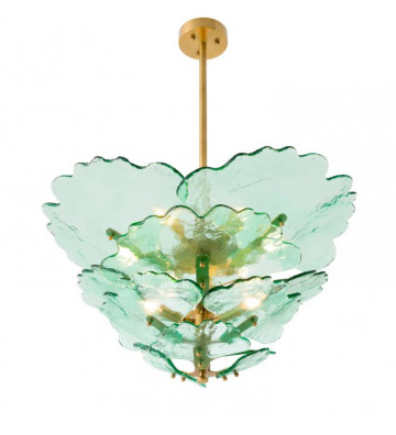 Lampadario Florina in vetro verde e ottone - Eichholtz - Nardini Forniture