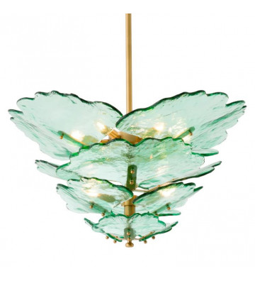 Lampadario Florina in vetro verde e ottone - Eichholtz - Nardini Forniture