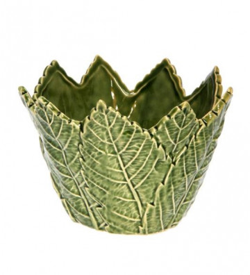 Green leaves shaped ceramic bowl - Chehoma - Nardini Forniture