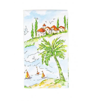 Set 15 table tablecloths illustration Mallorca - Caspari - Nardini Forniture