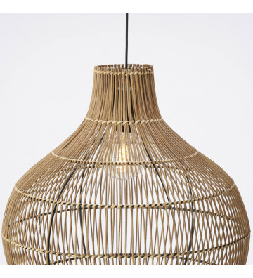 Lampadario in rattan testa di moro 50x50cm - light and living - nardini forniture