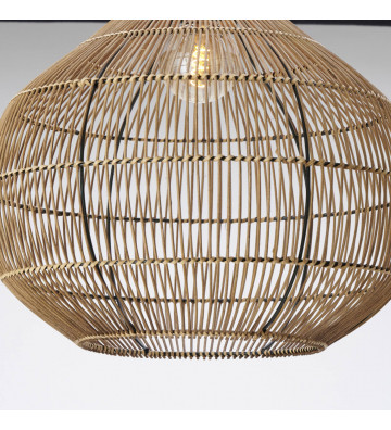 Lampadario in rattan testa di moro 50x50cm - light and living - nardini forniture