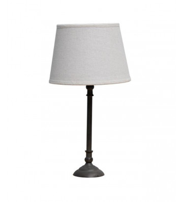 Table lamp with black metal structure and linen lampshade - Chehoma - Nardini Forniture