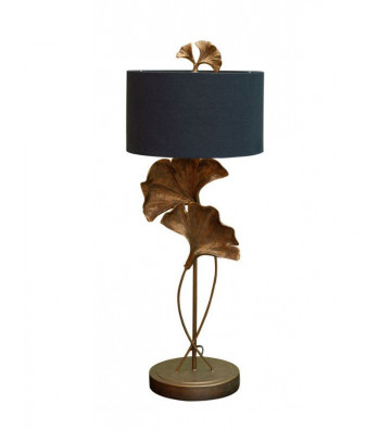 Lampada da tavolo con foglia di ginko in metallo oro - Chehoma - Nardini Forniture