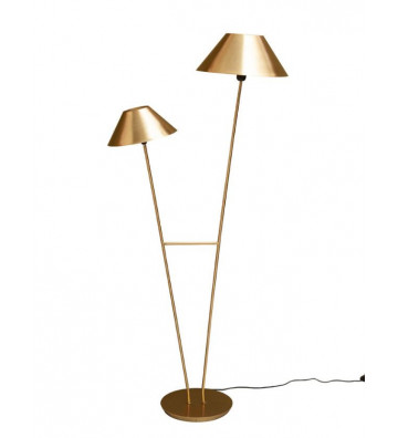 Lampada da terra a due luci in ottone dorato - Chehoma - Nardini Forniture