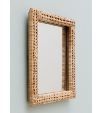 Rectangular mirror with braided rattan frame - Chehoma - Nardini Forniture