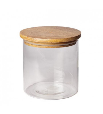 Airtight glass jar and wooden lid Ø11cm - Chehoma - Nardini Forniture