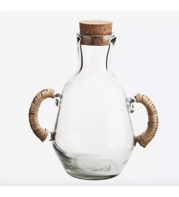 Transparent glass jug with canna handles and cork - Nardini Forniture
