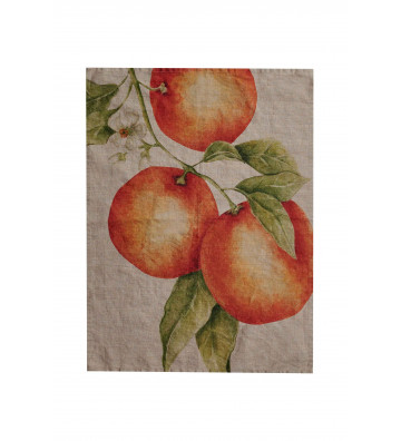 Canovaccio in natural linen decoration Oranges - Nardini Forniture